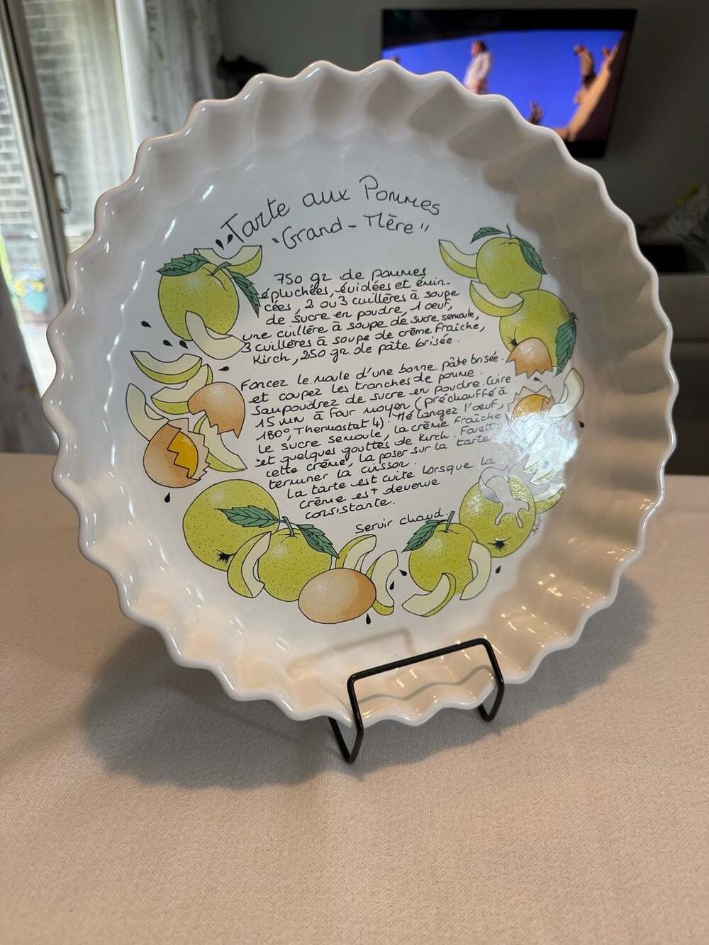 Vintage Tarte aux Pommes Grand-Mère Recipe Dish R.H. Macy & Co. Portugal